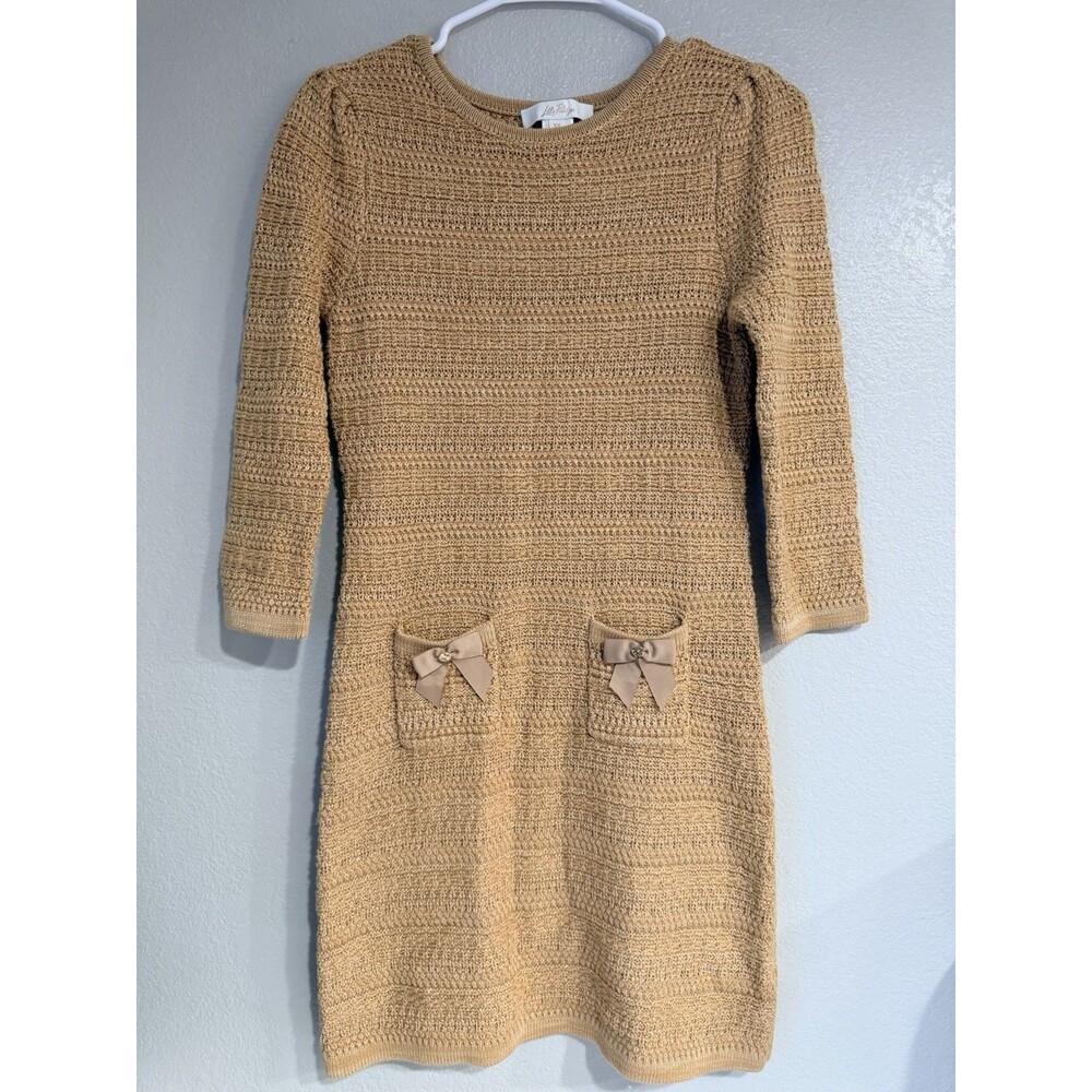 Lilly Pulitzer Rhysa Bow Accent Sweater Dress Rattan Metallic Marl Size XS NWOT - Picture 6 of 8